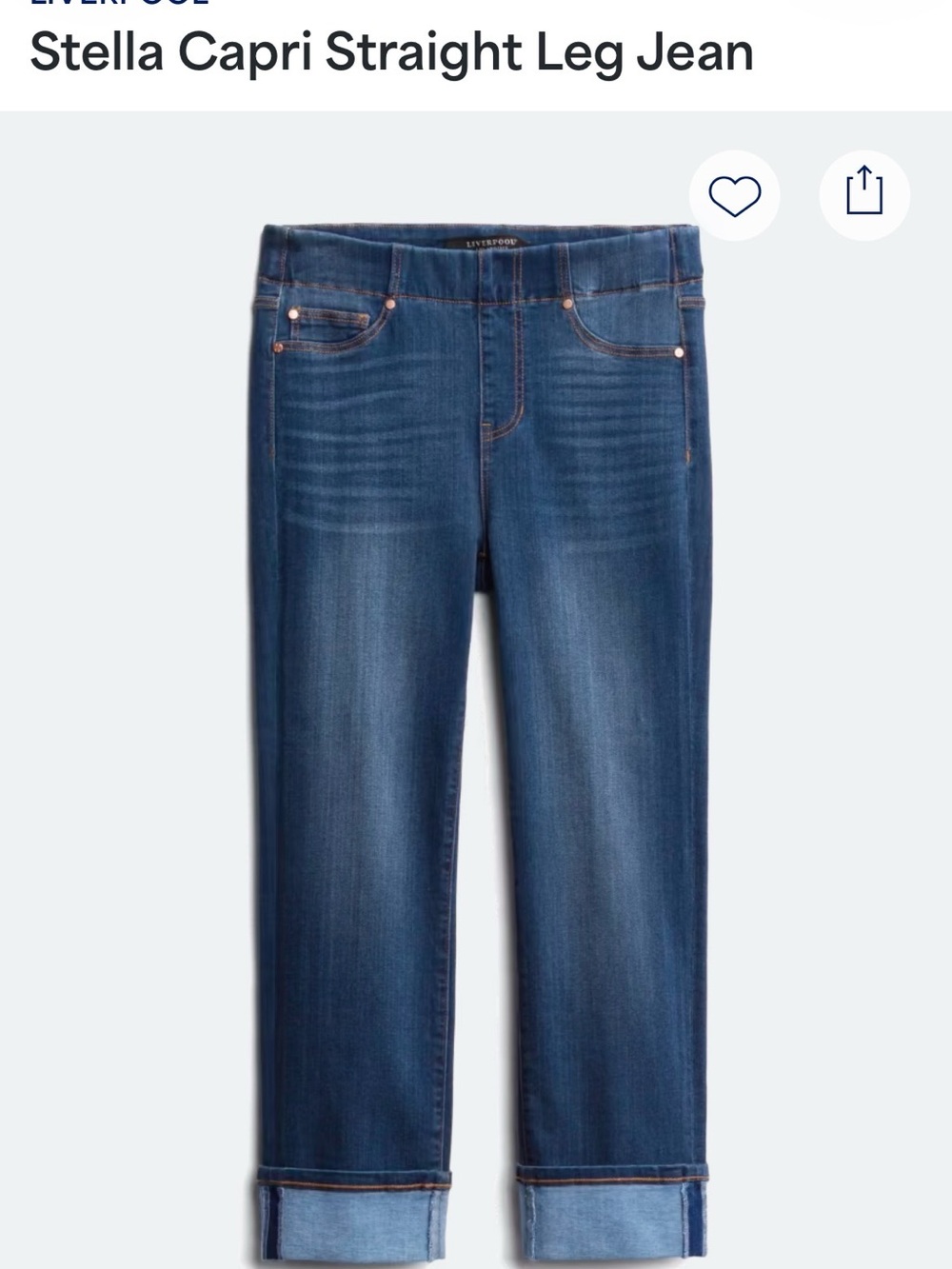 Liverpool THE CROP Stella Capri Straight Leg Jean